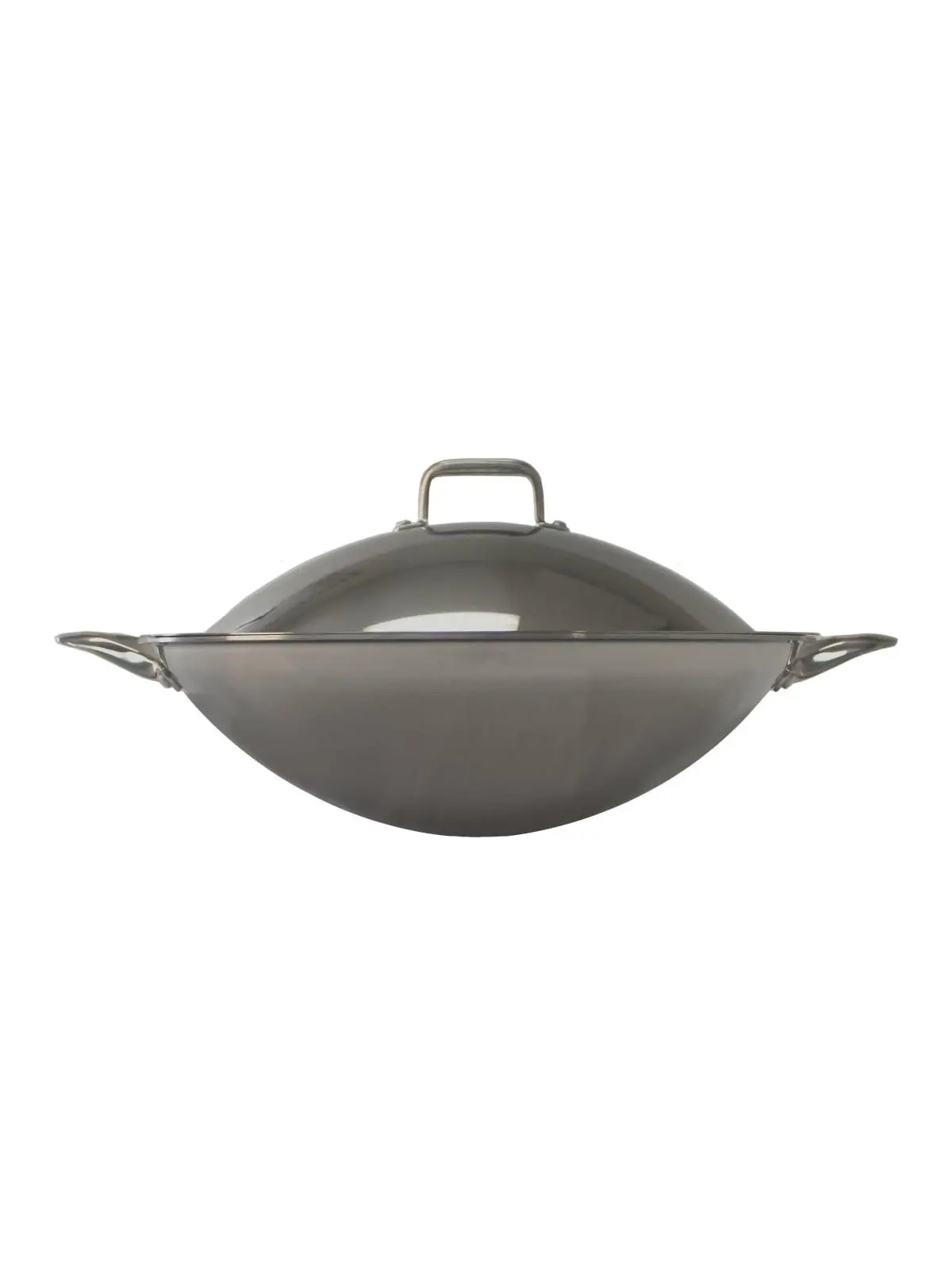 SPT SL-PA400AA 304 Stainless Steel Wok - 16.5" Dia. Sturdy Cookware with Cover, 2 Handles, Reflective Surface, Even Heat for Induction & Regular Stoves, 304 Stainless Steel Pans & Woks, Double Handle Pans & Woks