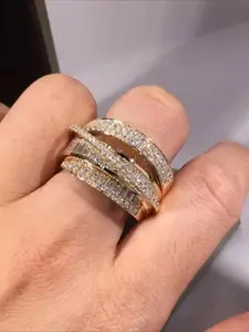 1Pcs Luxurious Ring with A Multi-layered Spiral Interwoven Design Is Suitable for Both Daily and Vacation Wear, Making It The Perfect Gift for Her