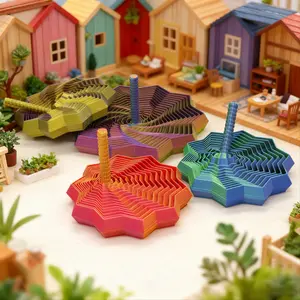 3D Printed Sensory Star Stress Relief Model, Stress Relief Sculptures, Decorative Gift, Extensible Fractal Hexagon with Handle, Honeycomb Spiral Design, Adult Use, Christmas Birthday Present