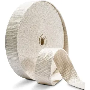 Cotton Webbing 1 Inch 12 Yards Natural Cotton Webbing Straps for Bags Handles, 1 Inch Weave Webbing for Cloth Tote Bag Straps Making,Cloth Belt, DIY Crafts Decoration (Natural 12Yards)