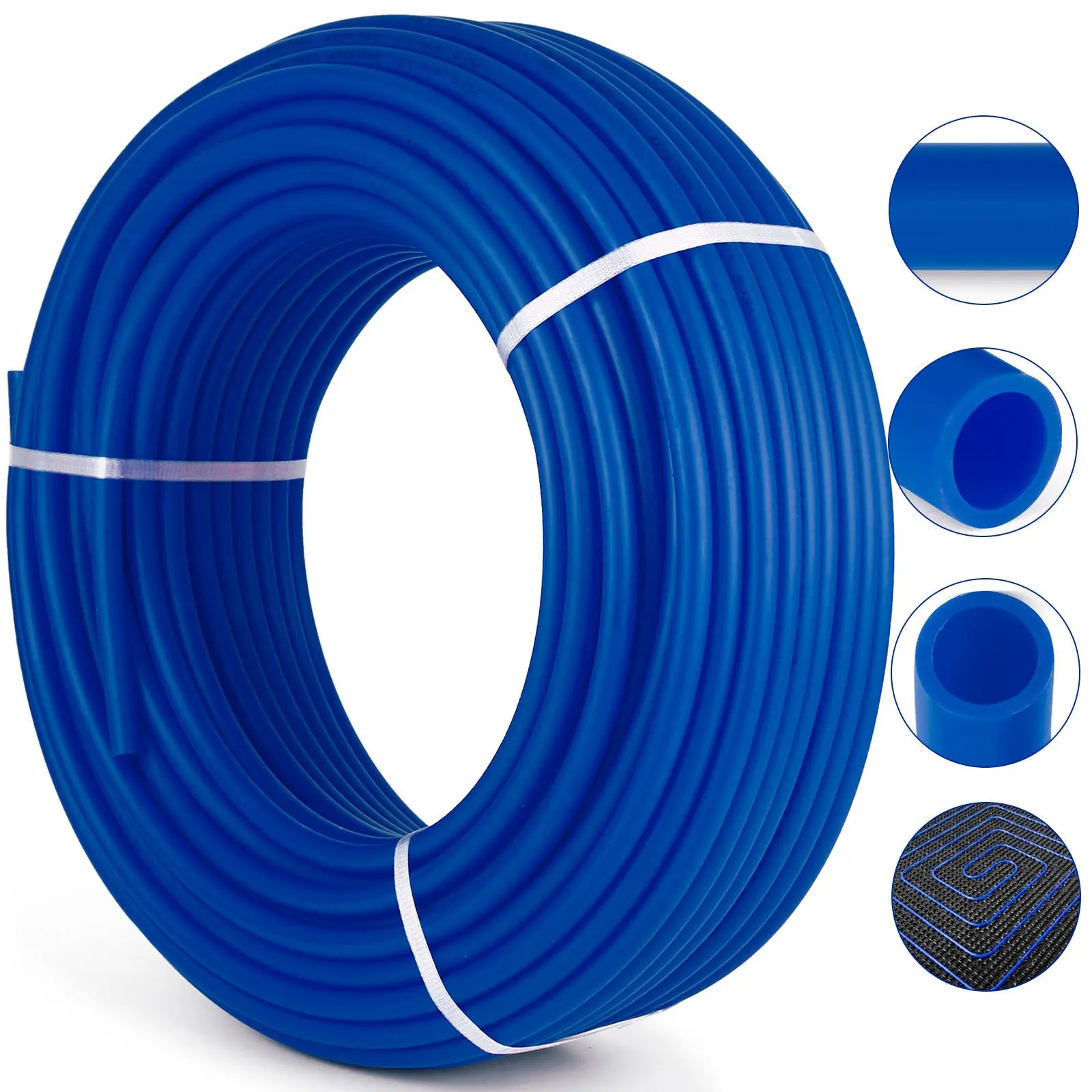 VEVOR 3/4 PEX Tubing 500Ft Non-Barrier PEX Pipe Blue Pex-b Tube Coil for Hot and Cold Water Plumbing Open Loop Radiant Floor Heating System PEX Tubing (3/4 Non-Barrier, 500Ft/Blue)