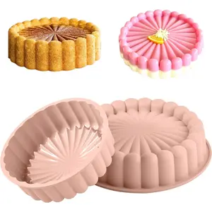 10 Inch Silicone Cake Pan & 8 Inch Pan Set (2 Pack) - Nonstick Baking Mold for Pound Cake, Jello, Bread & Brownies, Dishwasher Safe