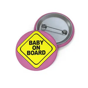 Baby on Board Pin Button - Pink