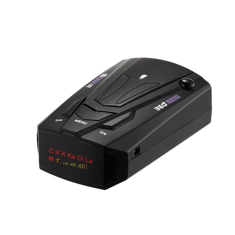 360° Long Range Radar Detector for Cars Full Band VoiceAlert LED Display Detects K Ka Laser X Speed Trap HighSensitivity CityHighway Mode Essential Car Accessories for Road Trip