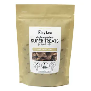 King Lou Pork Heart Bites Treats, Soft Single-Ingredient Treat for Dogs & Cats - Natural Taurine, Supports Heart Health Pet Supplies Chews