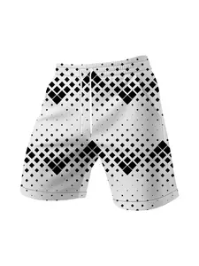 Gradient Diamond Dot Print Casual Drawstring Shorts, Summer Loose Drawstring Beach Pants, Fashion Comfort Design, Ideal Gift Choice