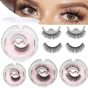 2PCS Self-Adhesive Eyelashes ️ Glue-Free 3D Natural Mink Lashes | Reusable Easy Apply