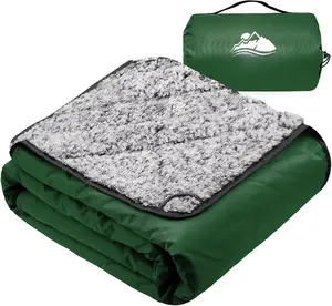 Sherpa Warm Outdoor Camping Blanket -  Stadium Blanket for Cold Weather, Camp,  Mom and Concert - Camping Quilt