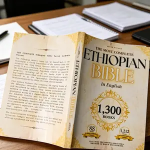 Rare Complete Ethiopian Bible 2-Piece Notebook Set | Full English 1300-Book Collection Includes Book of Enoch, Jubilees & Entire Apocrypha, Orthodox Christian Bible Study Journal for Spiritual Reading & Biblical Research