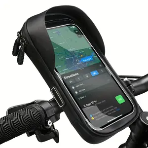 Waterproof Phone Holder for Bicycle Handlebar, 360° Rotatable Bike Front Frame Phone Bag, Universal E-bike Pouch, Bicycle Accessories, Bike Handlebars