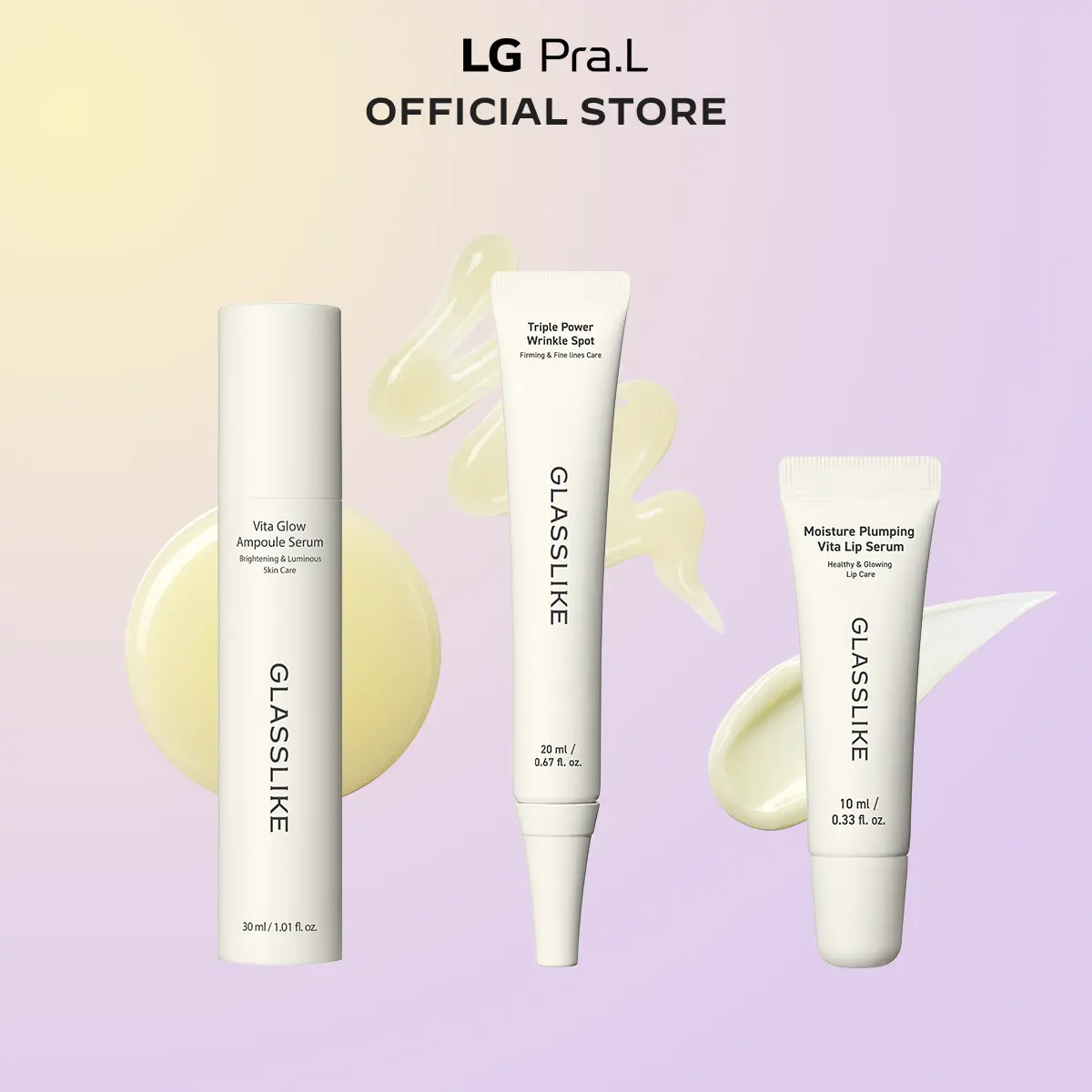 [LG Pra.L] Daily Glow Trio ｜ Pocket-Size All-in-One Set for Dehydrated Skin — Wrinkle, Glow & Plump Care in One Routine