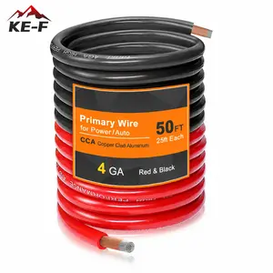 4 Gauge Wire CCA Wire, Primary Automotive Wire Car Battery Cable, Power/Ground Wire, Welding Cable, Electrical Wire Audio Wiring for RV Trailer Speaker Amp Stereo, 16FT/25FT, 2 Conductor Electrical Wire