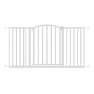 Ingenuity Deluxe Metal Extra Tall Walk Through Arch Dog Gate for Doorways, White