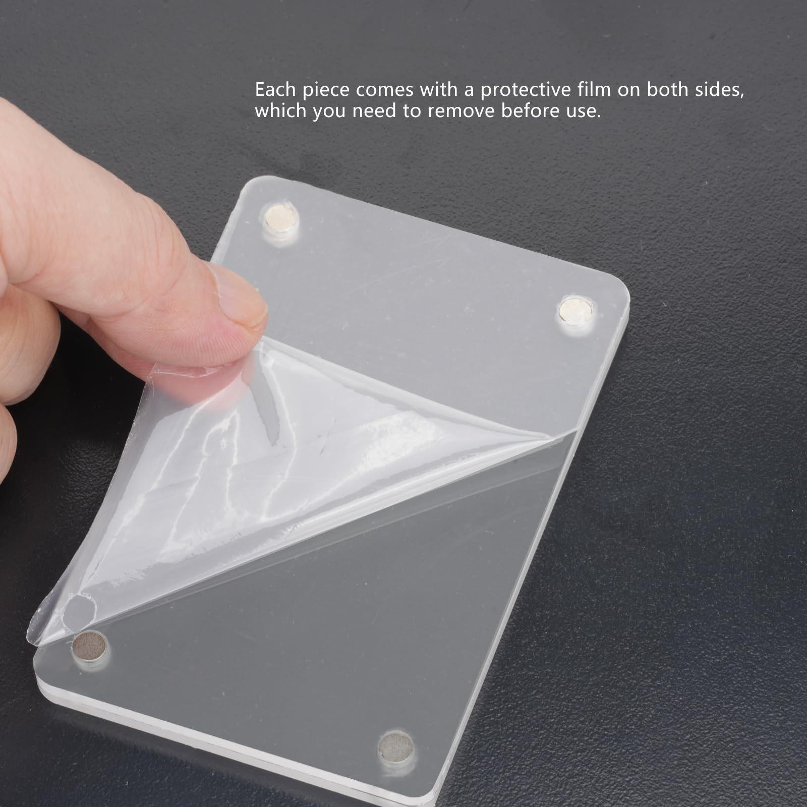 Magnetic Car Sun Visor Photo Holder, 2Pcs Clear Acrylic Picture Frame, 2.36x3.5 Inch Wallet Size Photo Clip, Horizontal & Vertical Display Car Visor Picture Frame, Perfect Driver Gift for Car Interior Decoration