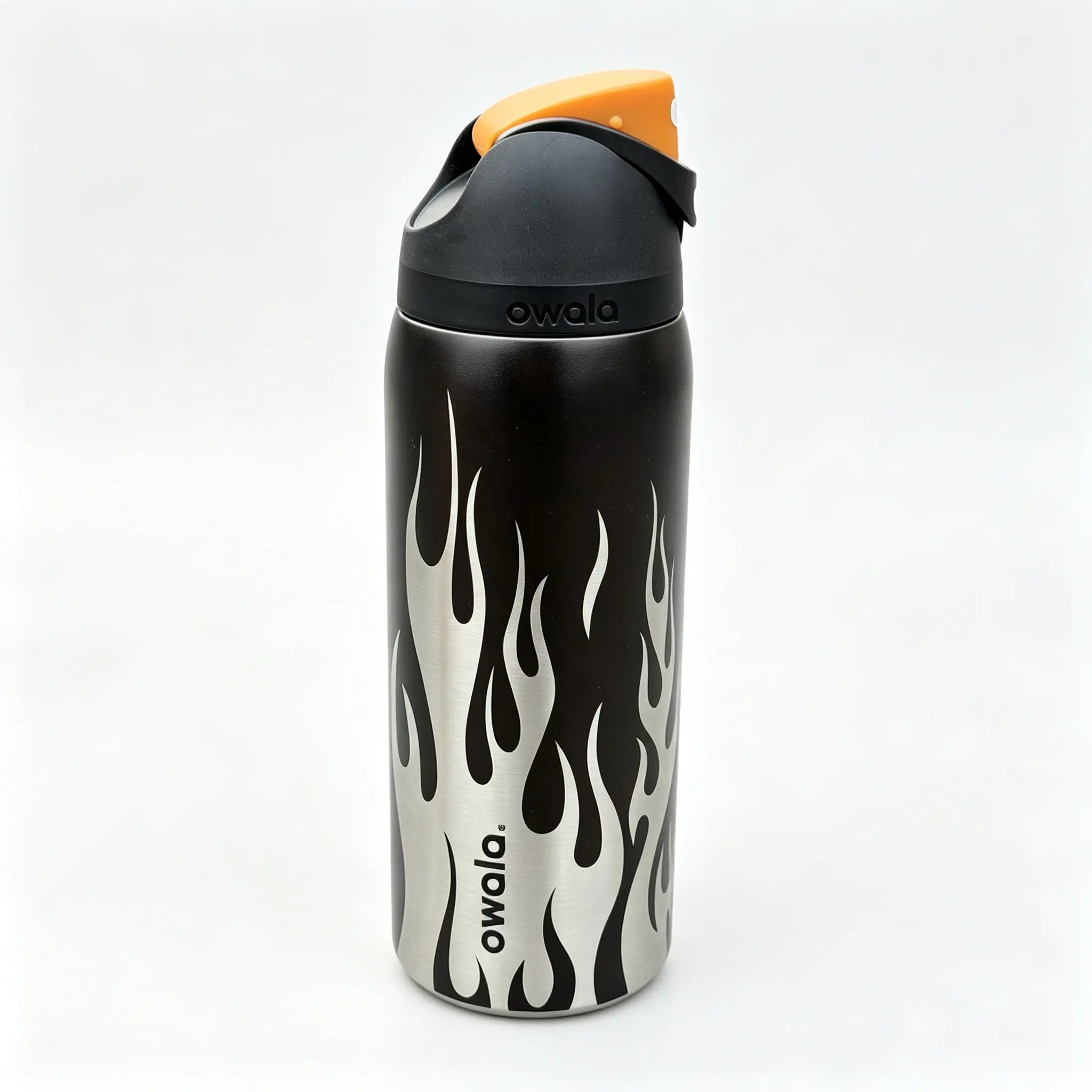 Owala Freesip 32oz Leak-Proof Insulated Vacuum Flask, BPA-Free Portable Drinkware, Ideal for Fitness and Travel, Trendy Flame Design