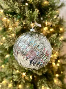 8 Inch Ball Ornament Silver