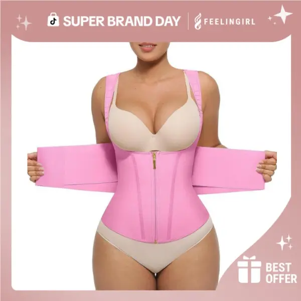 FeelinGirl#Live Stream Plus Size Waist Trainer OutdoorFun Vest  Womenswear Comfort Straps matt waist Spandex Day Waist Trainer Everyday Belts SpringStatements