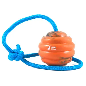 Nero Ball PRO Dog Training Ball on a Rope K-9 Reward Toy for Fetch and Tug Durable Safe Proprietary Rubber Blend No Squeakers No Bells