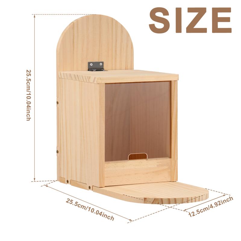 Squirrel Feeder Wood Squirrel Feeder House Cute Chipmunk Feeder Compact Wood Squirrel House Outdoor Squirrel Feeder Stand Easy Filling Squirrel Feeding Station for Yard Porch