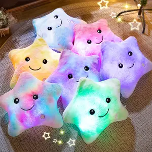 Glowing Star Plush Toy - Soft Star Stuffed Doll with Constant Light/Flashing Effect, Battery-Powered Plush, Bedroom Decorative Night Light, Perfect Birthday/Christmas Gift for Toddlers (Batteries Sold Separately)