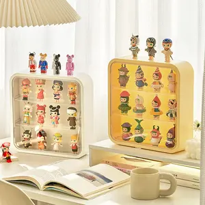 Clear Acrylic Display Box – Wall-Mounted Dust & Moisture Proof Figure Case with Door – Adjustable Stand for Collectibles Action Figures Pop Mart