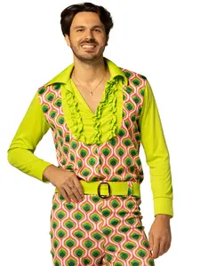 Swaggertown Pantsuit Pink & Green Feather Costume