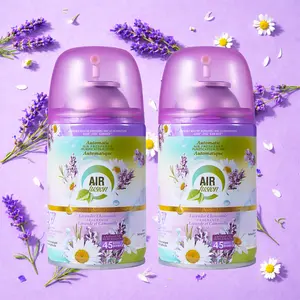 AIR FUSION Hand-Operated Bathroom Odor Control Scented Air Freshener Spray - 5 Oz 2-Pack, Fresh Floral Flower Aroma Fragrance, Easy-to-Use Automatic Dispenser Compatible
