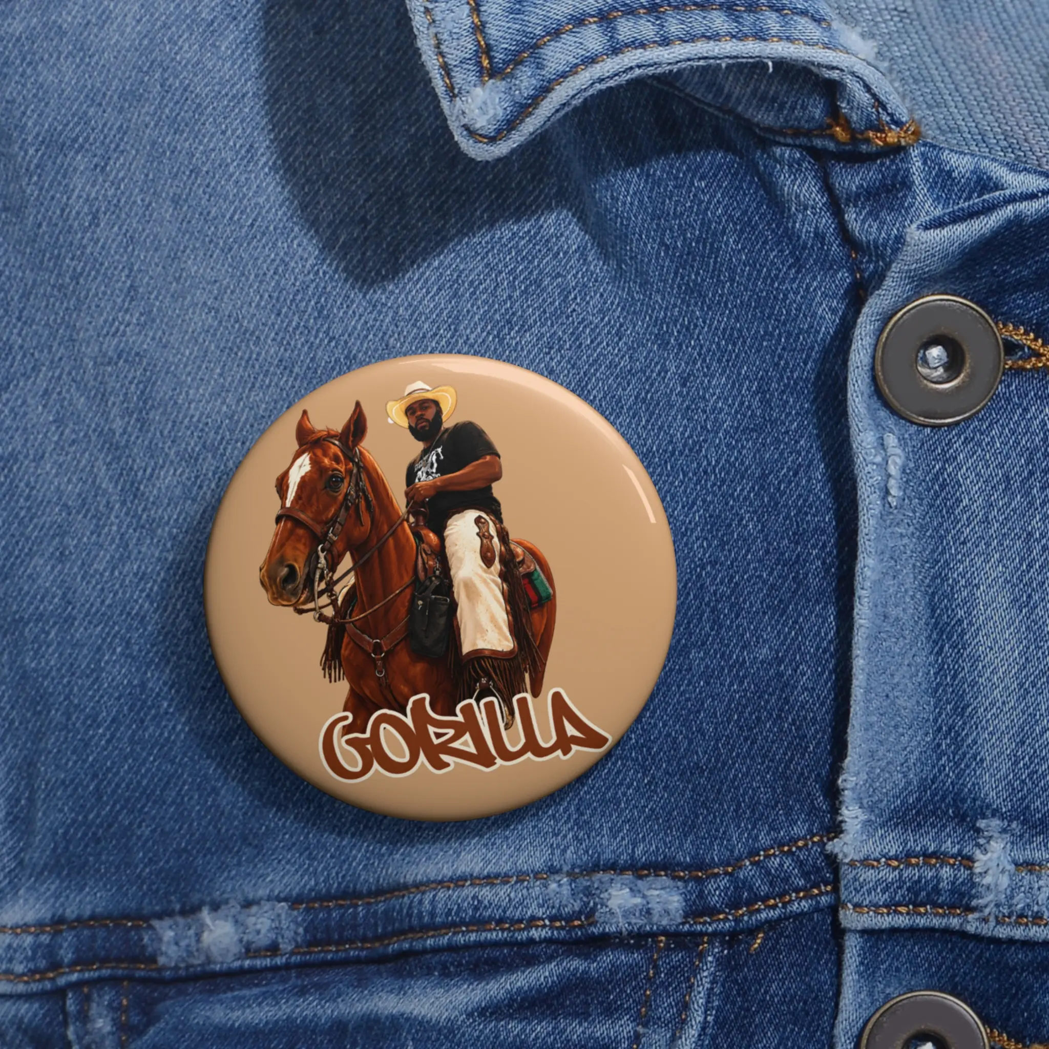 Gorilla Cowboy Pin