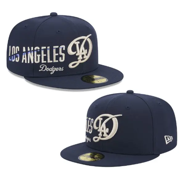 New Era Los Angeles Dodgers 59FIFTY Fitted Hat Navy Blue – Embroidered LA Baseball Cap Streetwear Style