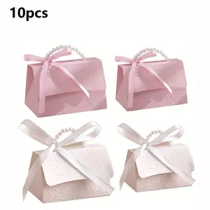 Elegant Floral Gift Boxes Set of 10, and Paper Bags with Ribbon, Perfect for Weddings, Birthdays, Holidays, Durable Gift Packaging