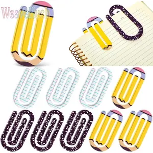 4 Inch Large Acrylic Paper Clips, Clear Teacher Bookmark Clips, Back to School Teacher Appreciation Gifts, Decorative Paperclips for Book Lovers, Office & School Stationery Supplies