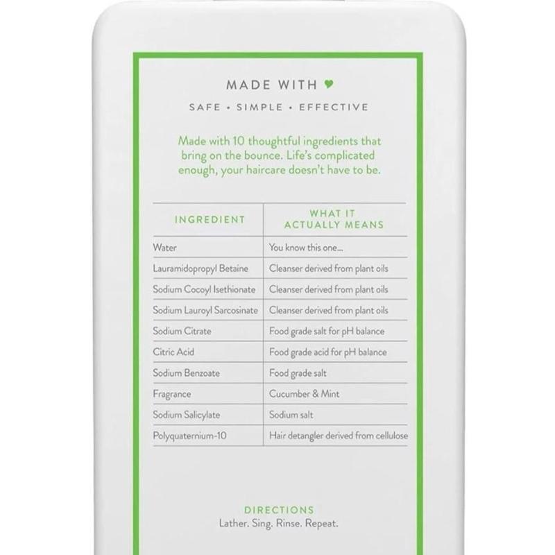 Vegan NATIVE Hair Cucumber & Mint Volumizing Shampoo and Conditioner Set - Sulfate Free Formula for Natural Hair Care