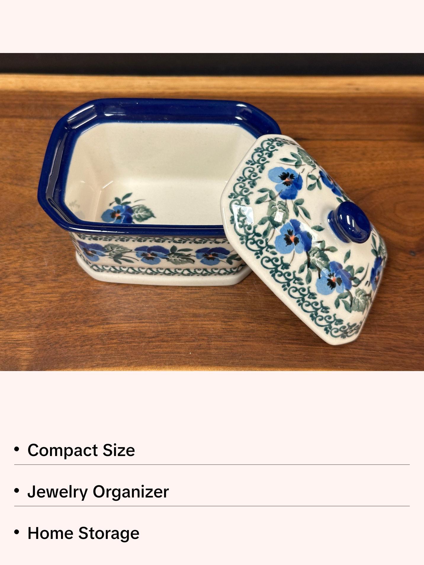 Trinket Box, Rectangular - Winter Viola