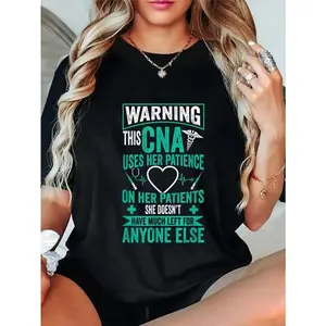 100% Cotton CNA Nurse - Certified Nurse Assistance T-Shirt Casual Short Sleeve Shirt
