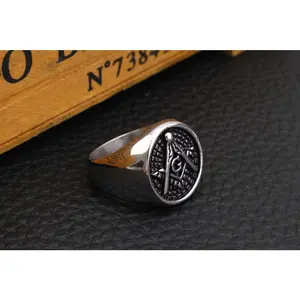 Men's Vintage Rock Stainless Steel Letter AG Signet Ring - Metal-Coated Classic Band Ring, Funk Punk Goth Stainless Steel Jewelry for Party, Nightclub Fashion Costume Accessories