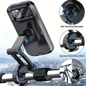 Waterproof Phone Holder for Motorcycles and Bicycles, Durable Navigation Stand for Electric Vehicles, Universal Smartphone Mount Adjustable 360° Rotation, Motorcycle Standing Mount, Motorcycle Accessories