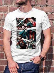 Men's 3D Digital Print Short Sleeve T-Shirt, Breathable Quick-Dry Polyester, Summer Casual or Light Sport, Slim-Fitting Design