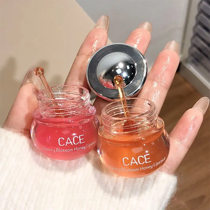 2-box peach cherry blossom honey moisturizing lipstick, Lip treatment balm, Hydrating Lip Treatment, Infused with fruit and honey essence, long-lasting hydration, Non-sticky and non-caking texture, creates plump lips, daily makeup lipstick