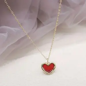 Red Heart Charm Necklace - Costume Jewelry & Accessories