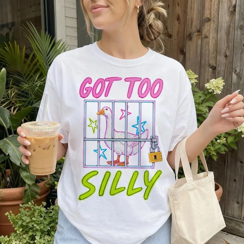 Got To Silly Shirt, Funny Goose Meme T-shirt, Unhinged Humor Tee, Dark Humor Animal Graphic Sweater, Summer Vacation Shirt