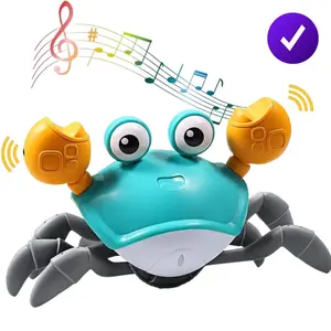 Electric Imitation Crab Toy, 1 Box Cute Crab Design Musical Toy with Light Up, Movement Simulation, Interaction Sensory Gadgets, Creative Birthday and Holiday Gift Options