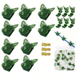 A Set of 10/20/30 Adhesive Spring Butterfly Clips for Securing Climbing Plants on Walls, Suitable for Indoor And Outdoor Use to Support Vines Discreetly