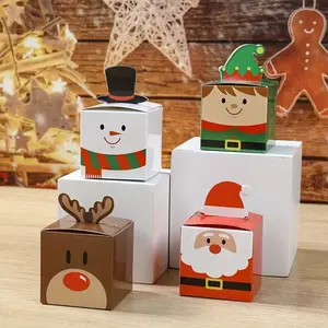 24 Piece Holiday Gift Box Set, Includes Santa Claus, Reindeer, Snowman, Elves, Perfect for Christmas Parties, Cute Paper Boxes for Gifts