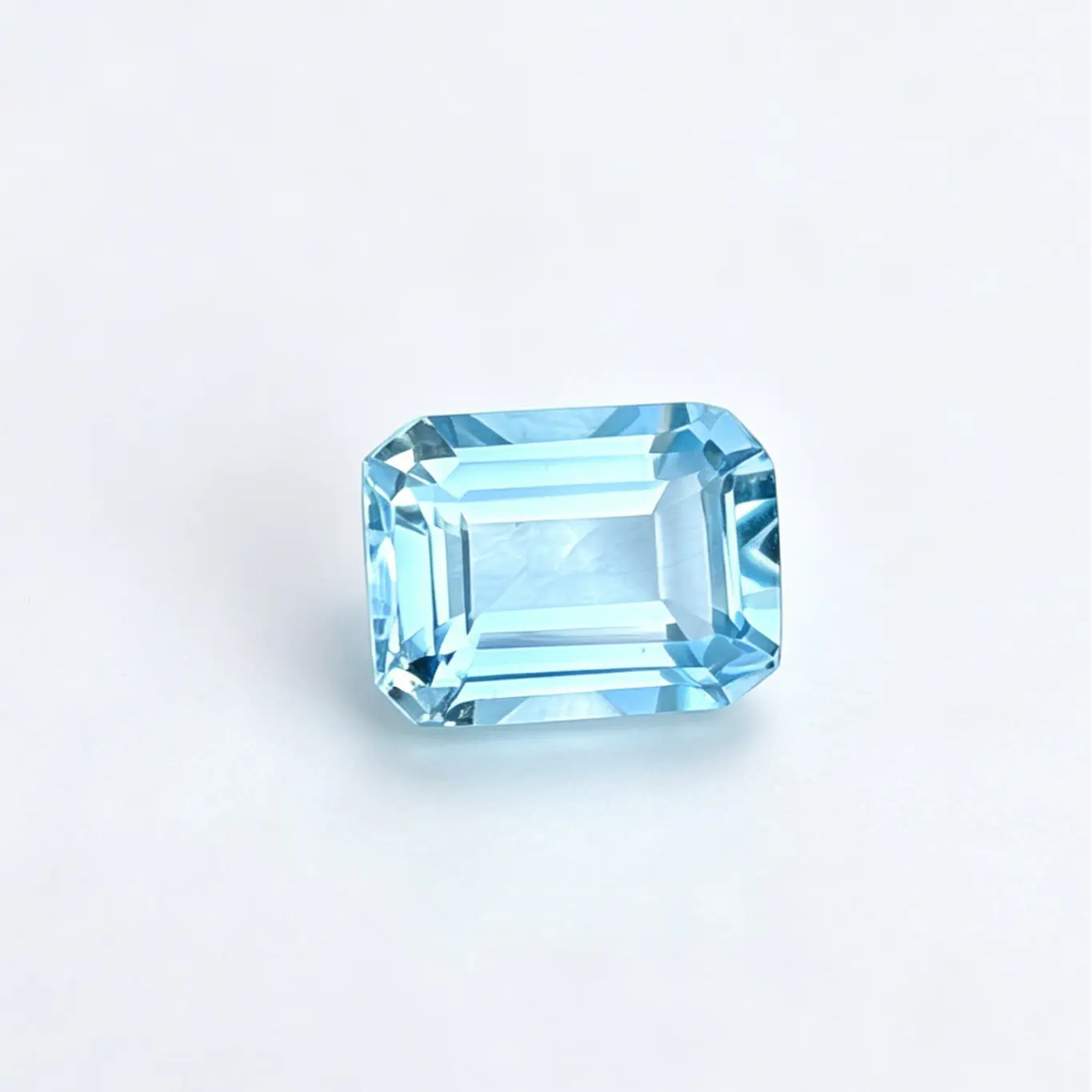 Natural Sky Blue Emerald Cut Topaz With Certificate