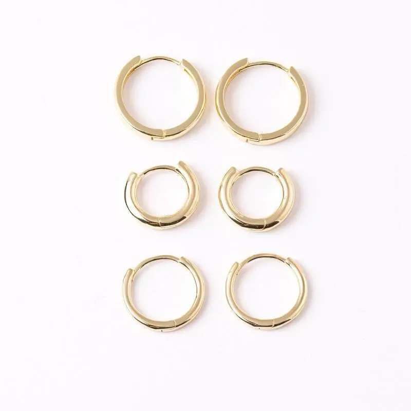 Classic Gold Hoop Earrings 15mm 18mm & 20mm 14K Gold Plated Fashionable Jewelry for Women