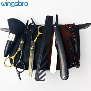 6.5-Inch Haircutting Scissors Set, Home Beauty Tools, Flat Cut Bangs Thinning Scissors, Hairdressing Accessories Kit