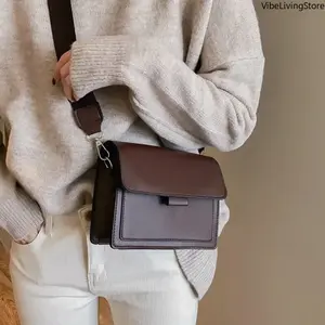 Women's Classic Faux Leather Crossbody Bag - Small Flap Top Handle Handbag, Casual Fashion Shoulder Purse, Bags for Women for Daily Travel & Work