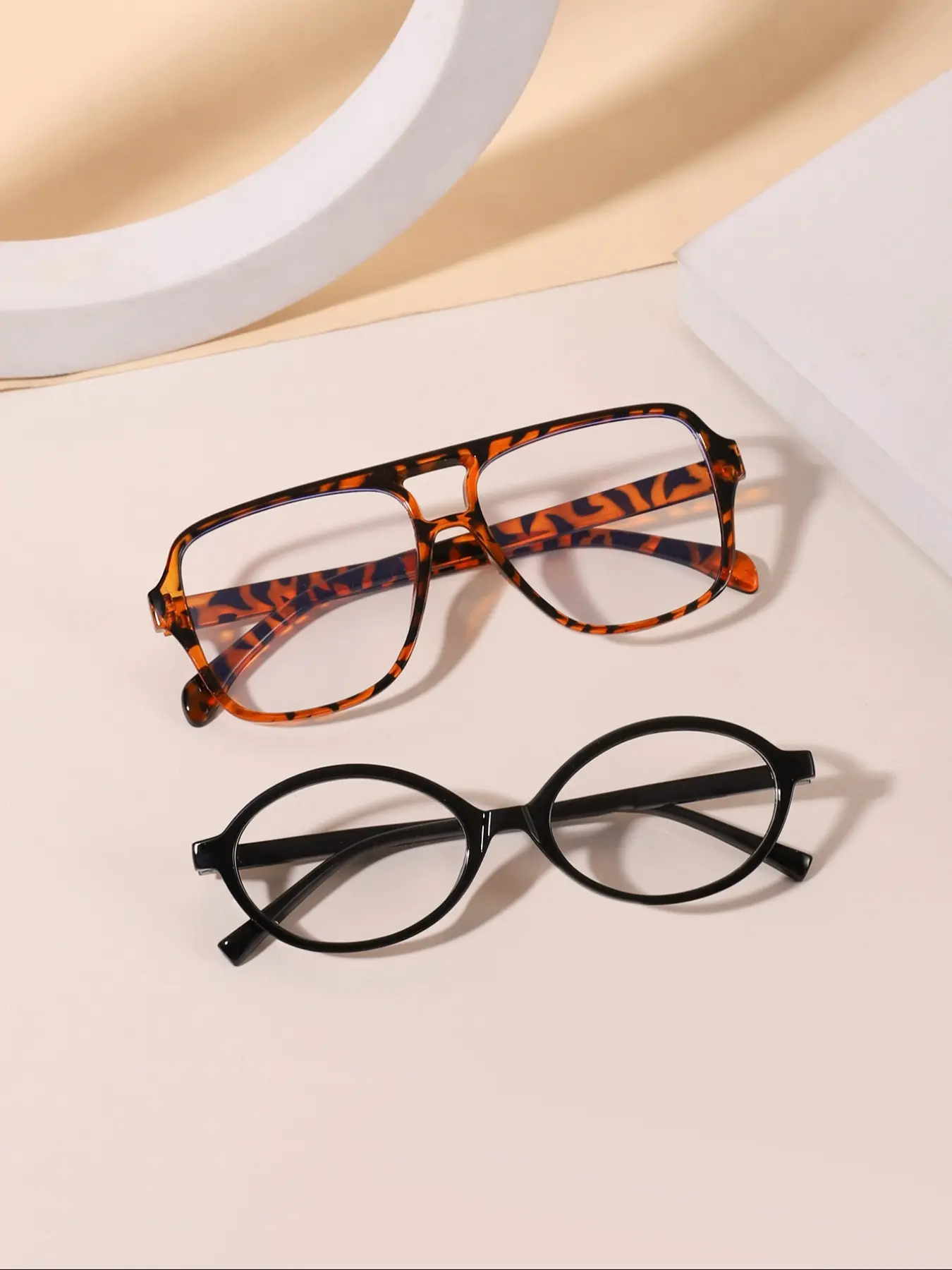 Women's Square Pilot & Oval Frame Blue Light Blocking Glasses, Daily Wear Fashion Eyewear, Unisex Stylish Frames for Students Work, Anti Blue Glasses, Fashionable Frames Glasses