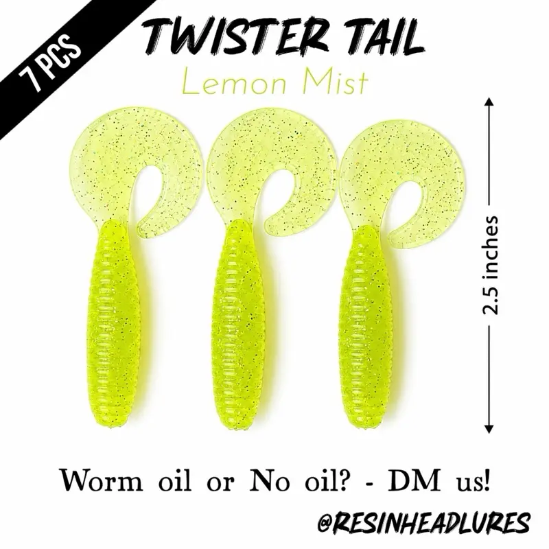 Handmade, Saltwater/Freshwater (2.5”) Twister Tail, Lifelike Soft Plastic Fishing Lures (7 PCS) – Handmade and Hand-injected Soft Plastic Artificial Bait Fishing Lures