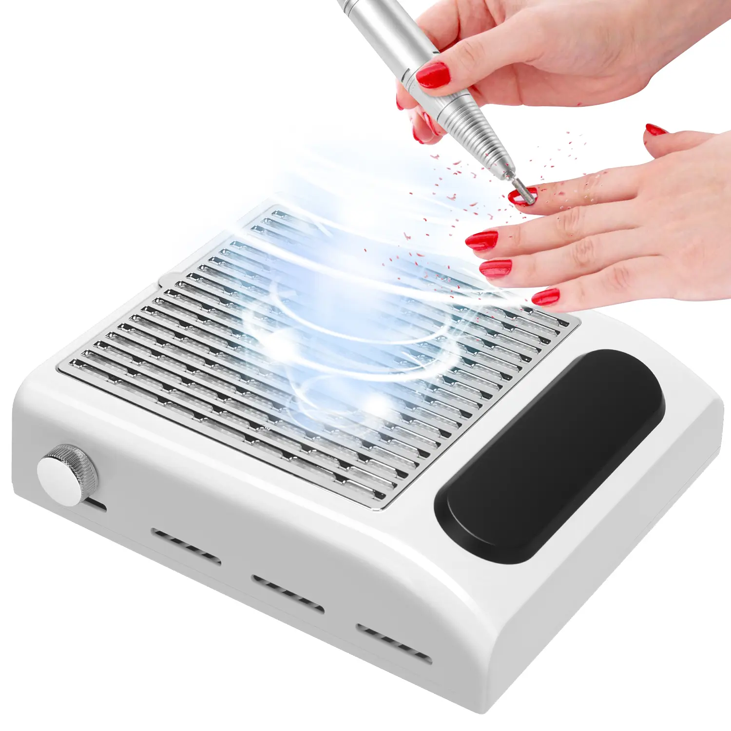 Professional Nail Dust Collector, High-Power 3100 RPM Vacuum Fan, Low Noise & Fast Heat Dissipation, Durable Nail Dust Vacuum for Nail Technicians, Salons & Home Manicures